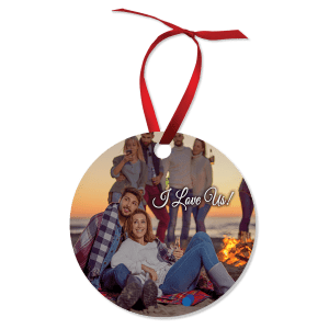 2.75" Round 2-Sided Ornament with Ribbon