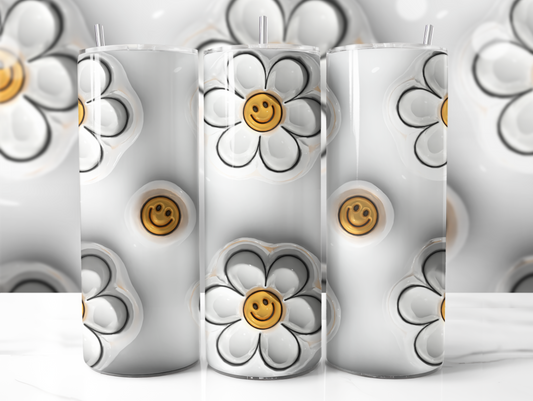 3D Puff Floral Tumblers