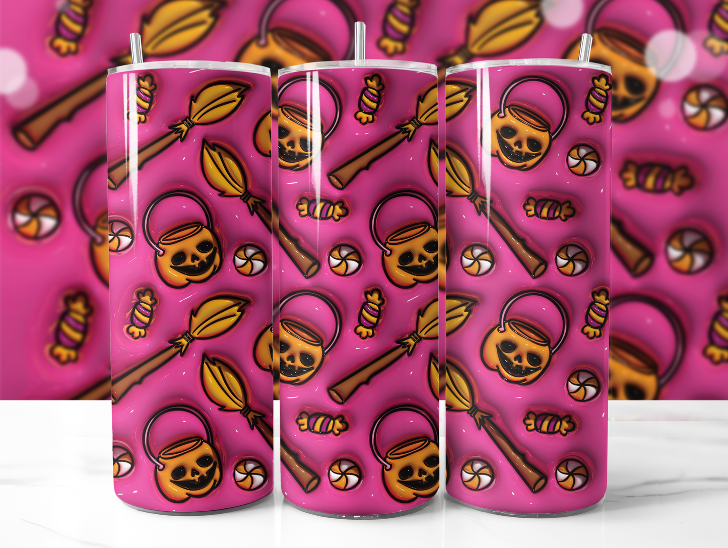 3D Puff Halloween Tumblers