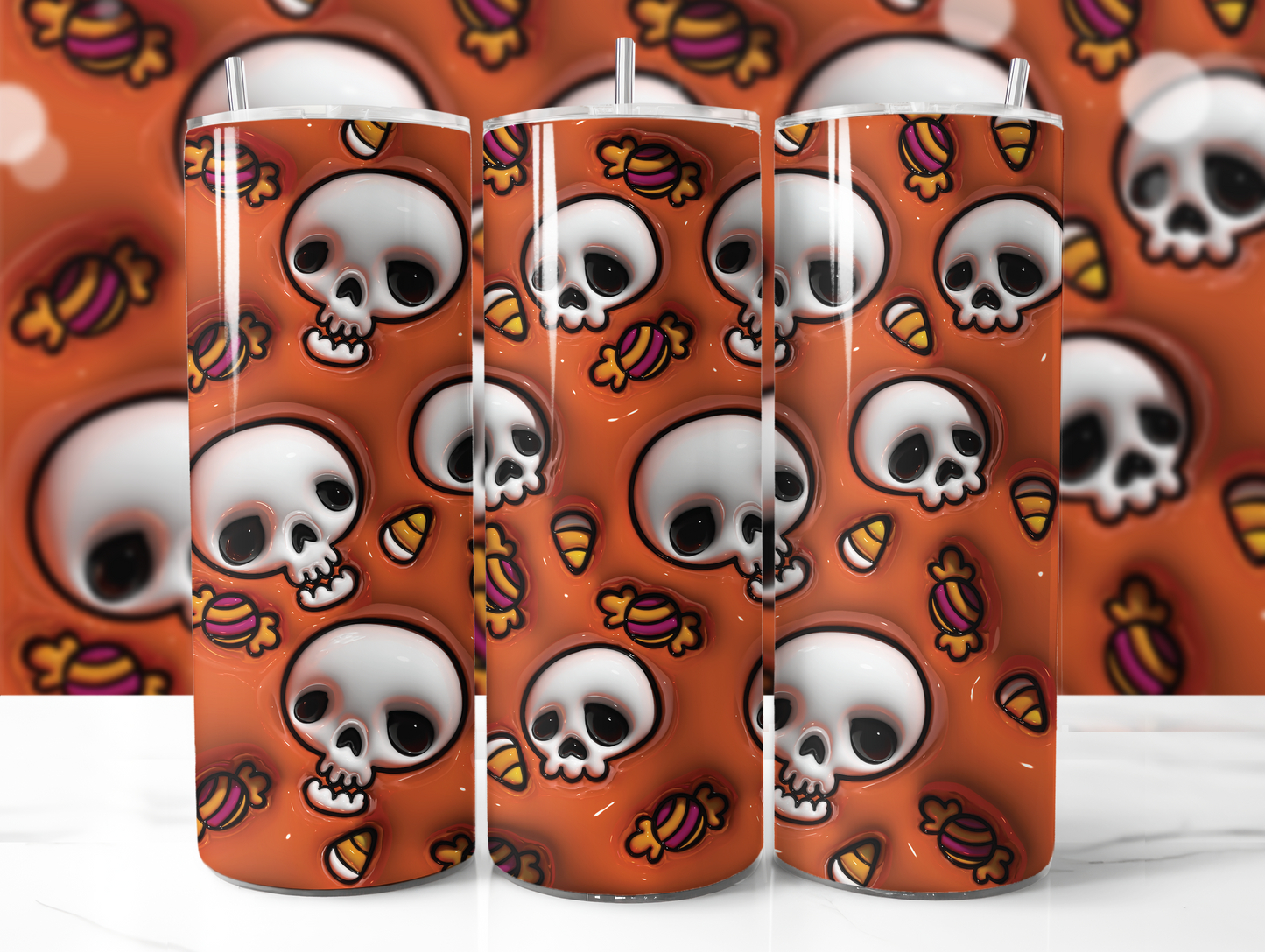 3D Puff Halloween Tumblers