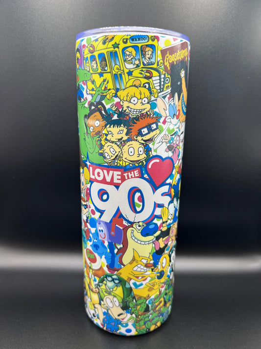 20oz 90's Cartoon Themed Tumbler