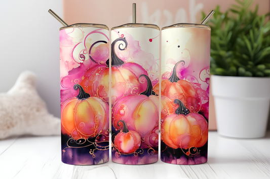 20oz Watercolor Pumpkin Tumbler