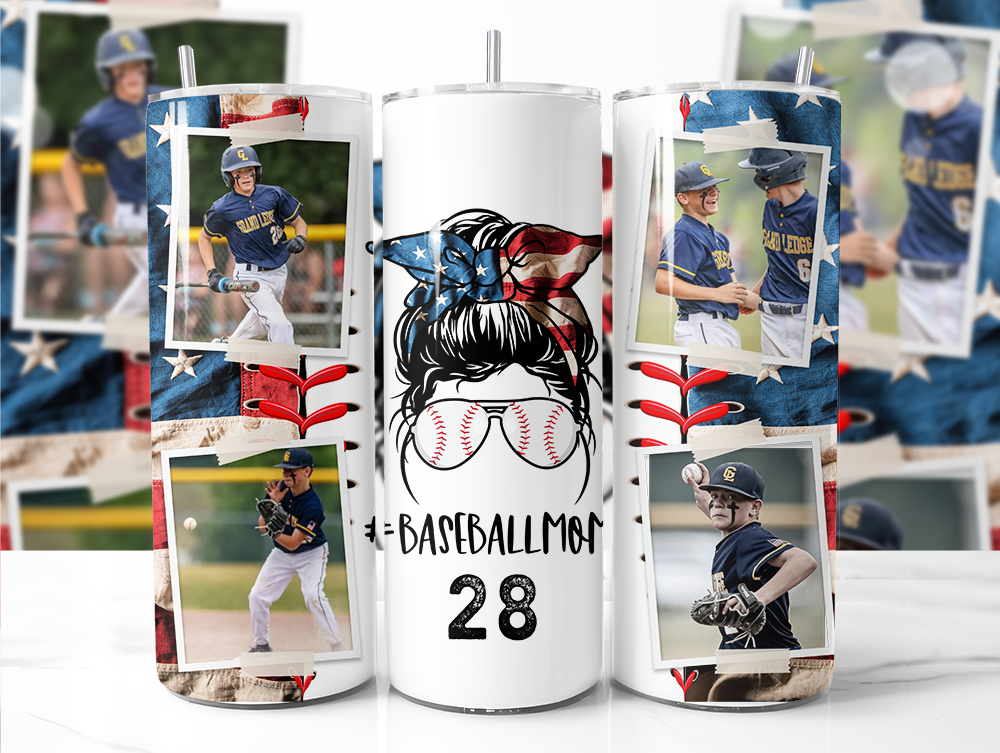 #Baseballmom Photo Tumbler