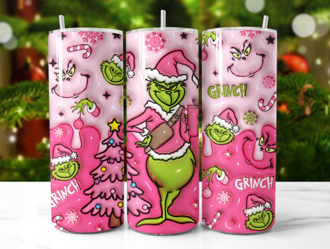The Grinch (Pink) Christmas 20oz double wall insulated tumbler