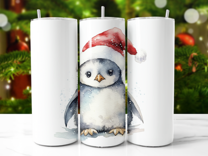 Baby Penquin Winter Christmas 20oz double wall insulated tumbler