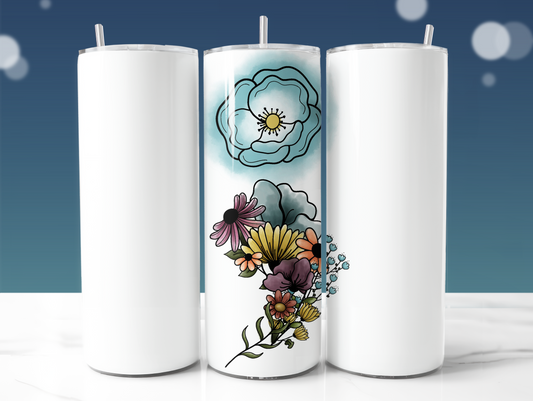 Simple Flower water color 20oz Sublimated Tumbler