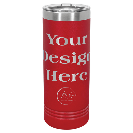 Vaso delgado personalizable de 22 oz