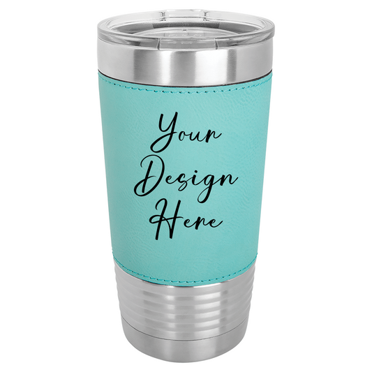 Vaso de cuero sintético personalizable de 20 oz