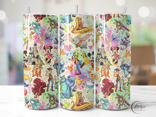 20oz Drawn Disney Character Tumbler